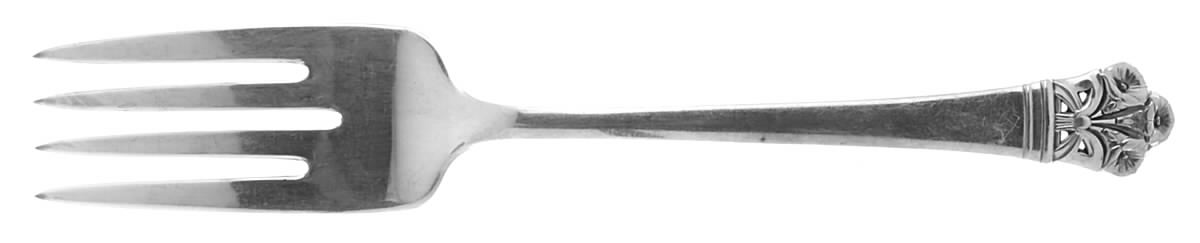 Morning Glory (Silverplate, 1945) Small Solid Cold Meat Serving Fork by Wallace Silver-1