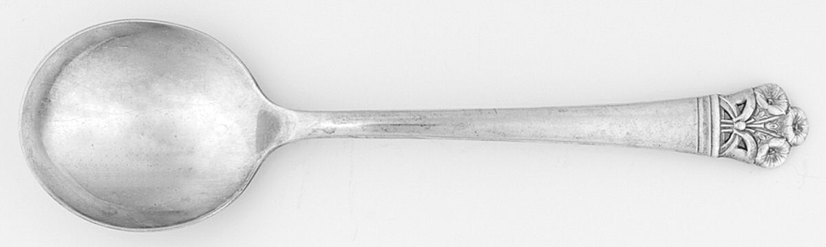 Morning Glory (Silverplate, 1945) Round Bowl Soup Spoon (Gumbo) by Wallace Silver-1