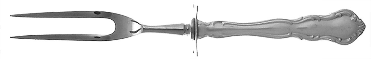 My Love (Sterling, 1958) Small Steak Carving Fork with Stainless Prongs by Wallace Silver-1