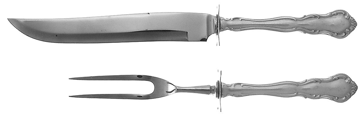 My Love (Sterling, 1958) Small Steak 2-Piece Carving Set w/Stainless Blade by Wallace Silver-1