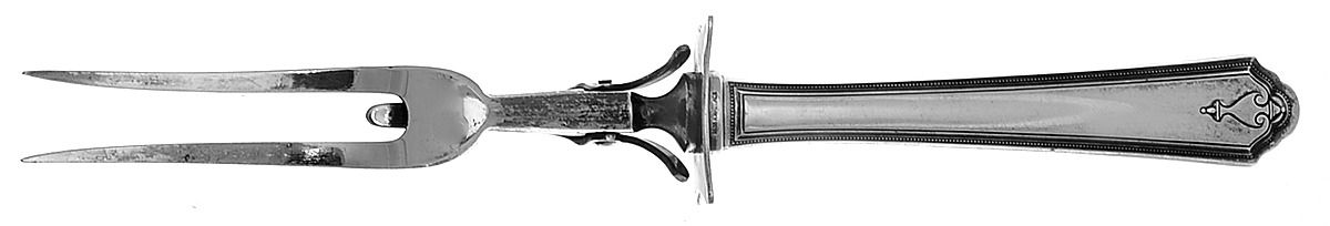 Nancy Dean (Silverplate, 1930) Large Stainless-Prong Roast Carving Fork by Wallace Silver-1