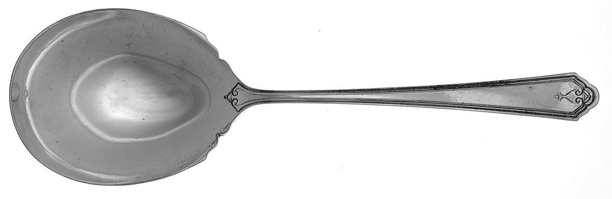 Nancy Dean (Silverplate, 1930) Small Solid Berry/Casserole Spoon by Wallace Silver-1