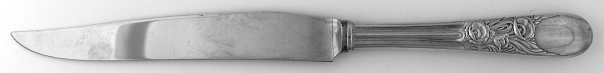 Nine Flowers (Silverplate, 1933) Small Steak Carving Knife with Stainless Blade by Wallace Silver-1