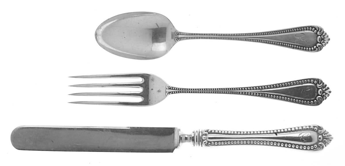 No. 4 (Sterling, 1896) 3-Piece Youth Set (Knife, Fork & 5 O'Clock Spoon) by Wallace Silver-1