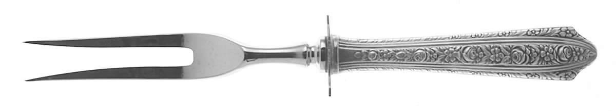 Normandie (Sterling, 1933) Small Steak Carving Fork with Stainless Prongs by Wallace Silver-1
