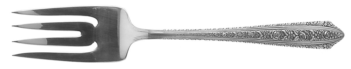 Normandie (Sterling, 1933) Small Solid Cold Meat Serving Fork by Wallace Silver-1