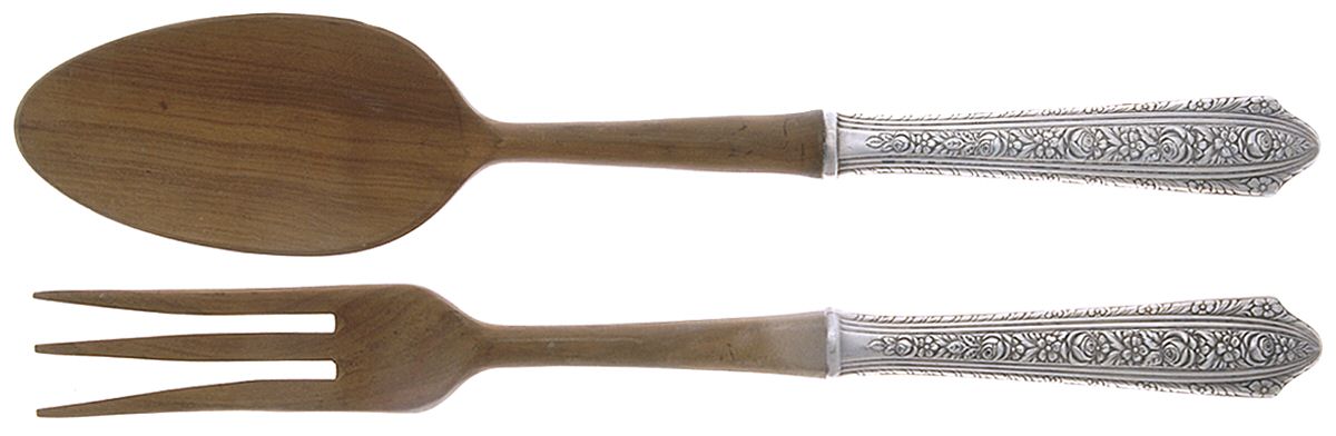 Normandie (Sterling, 1933) Wooden Bowl 2-Piece Salad Set by Wallace Silver-1