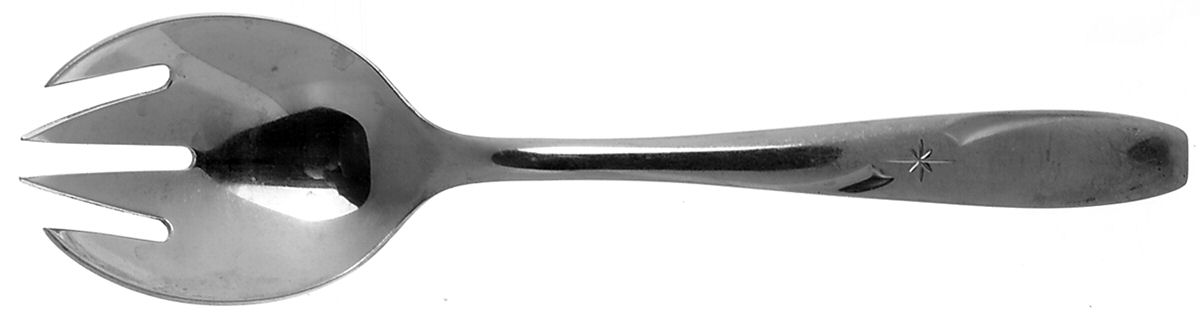 North Star (Stainless) Small Solid Cold Meat Serving Fork by Wallace Silver-1