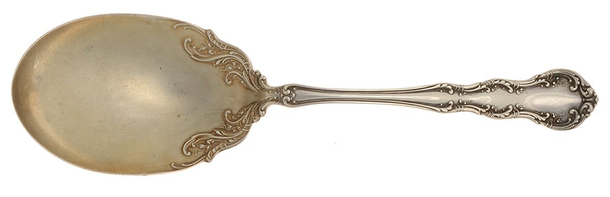 Irving (Sterling, 1900, R, W & S Stamp) Solid Salad Serving Spoon by Wallace Silver-1