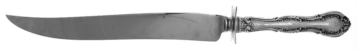 Irving (Sterling, 1900, R, W & S Stamp) Large Carving/Roast Knife StnlBl w/Sterling Guard by Wallace Silver-1