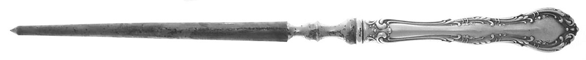 Irving (Sterling, 1900, R, W & S Stamp) Large Roast Steel Rod Knife Sharpener by Wallace Silver-1