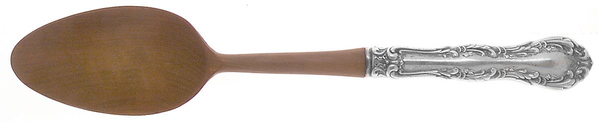 Irving (Sterling, 1900, R, W & S Stamp) Salad Serving Spoon with Wooden Bowl by Wallace Silver-1