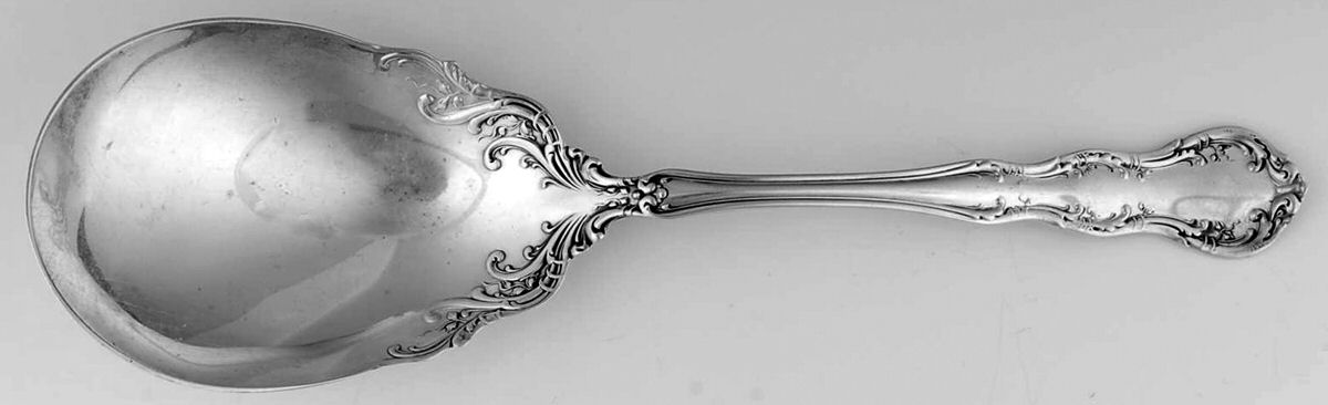 Irving (Sterling, 1900, R, W & S Stamp) Large Solid Berry/Casserole Spoon by Wallace Silver-1
