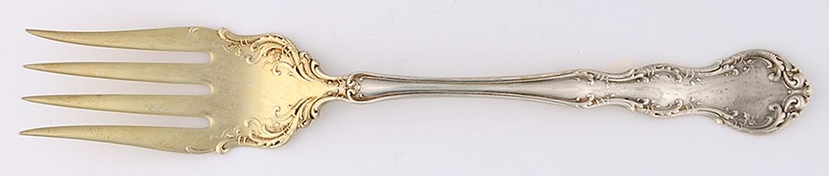 Irving (Sterling, 1900, R, W & S Stamp) Medium Solid Cold Meat Serving Fork by Wallace Silver-1