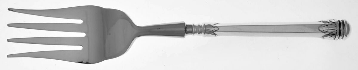 Olympia (Sterling, 1976) Cold Meat Fork Large, Stainless Tines HC by Wallace Silver-1