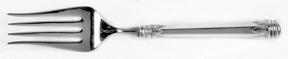 Olympia (Sterling, 1976) Cold Meat Serving Fork Hollow Handle by Wallace Silver-1