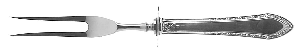 Orange Blossom (Sterling, 1923) Small Steak Carving Fork with Stainless Prongs by Wallace Silver-1