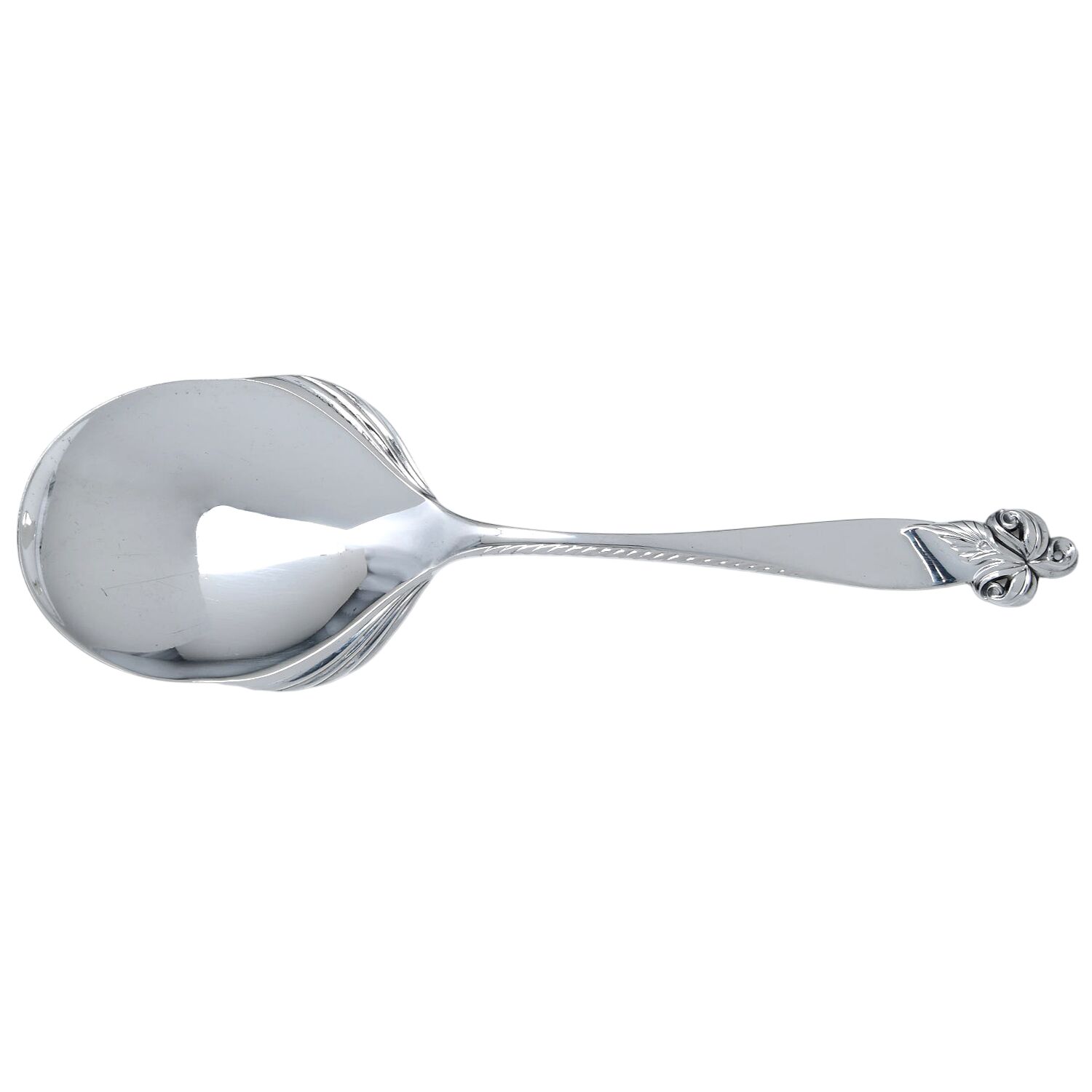 Orchid Elegance (Sterling, 1956) Solid Salad Serving Spoon by Wallace Silver-1
