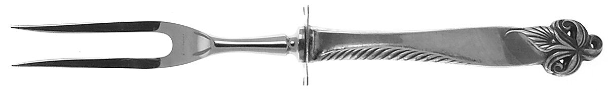 Orchid Elegance (Sterling, 1956) Small Steak Carving Fork with Stainless Prongs by Wallace Silver-1