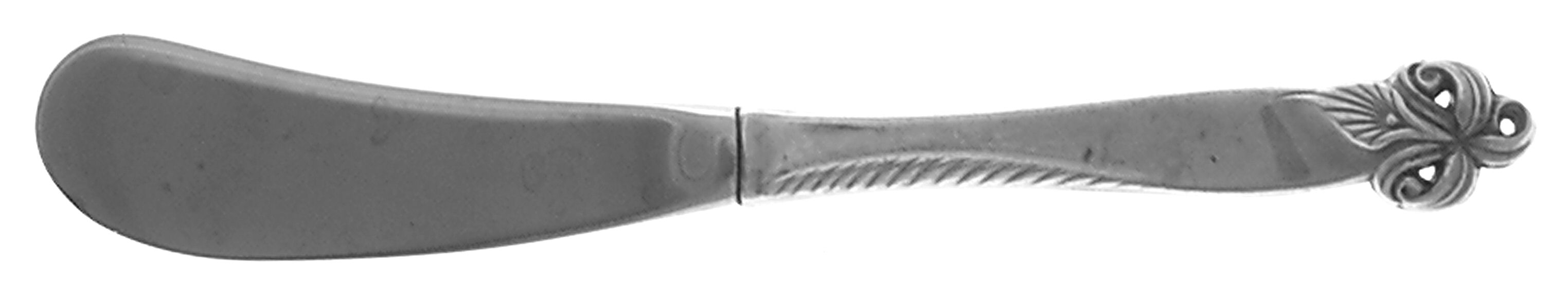 Orchid Elegance (Sterling, 1956) Butter Spreader Hollow Hdl-Paddle/Stainless Blade by Wallace Silver-1