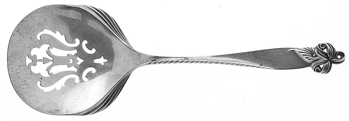 Orchid Elegance (Sterling, 1956) Solid Bon Bon Spoon with Pierced Bowl by Wallace Silver-1