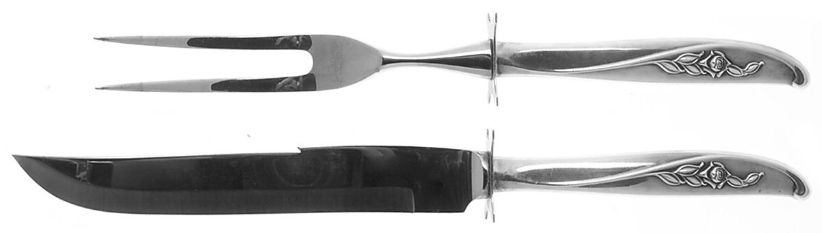 Penrose (Sterling, 1962) Small Steak 2-Piece Carving Set w/Stainless Blade by Wallace Silver-1