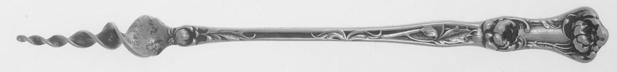 Peony (Sterling, 1906, No Monograms) One Tine Butter Pick by Wallace Silver-1