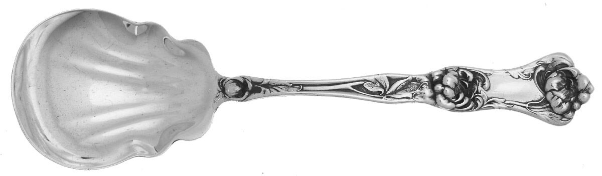 Peony (Sterling, 1906, No Monograms) Large Jelly Spoon by Wallace Silver-1