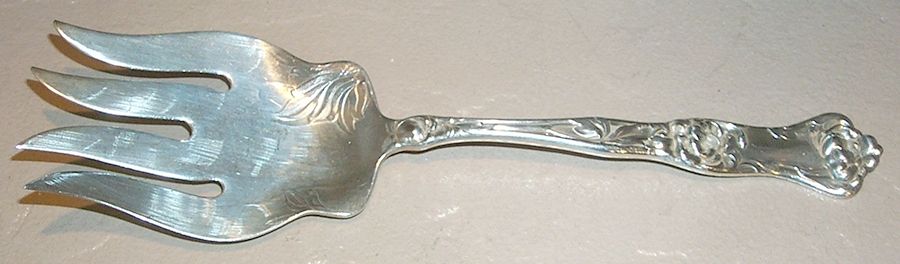 Peony (Sterling, 1906, No Monograms) Solid Salad Serving Fork by Wallace Silver-1