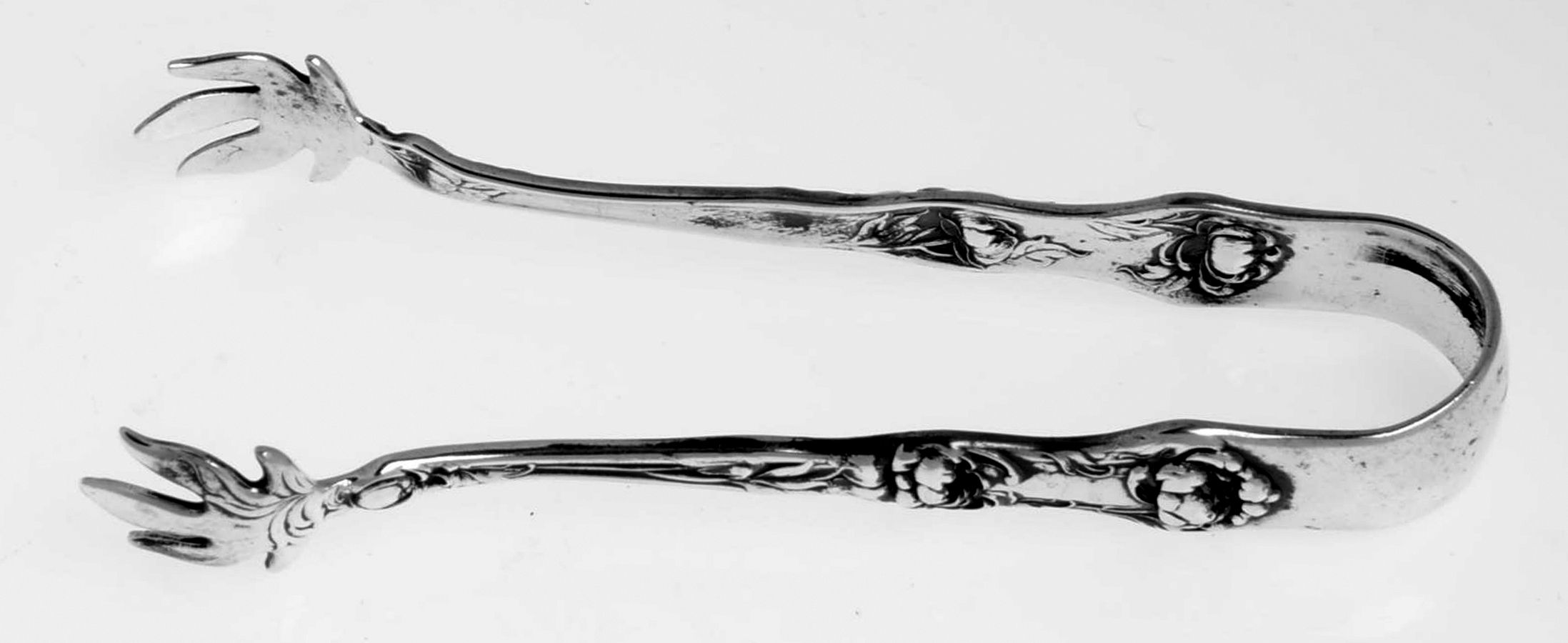 Peony (Sterling, 1906, No Monograms) Large Sugar Tongs by Wallace Silver-1