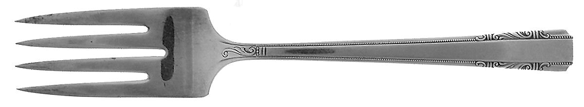 Personality (Silverplate, 1938, No Monograms) Small Solid Cold Meat Serving Fork by Wallace Silver-1