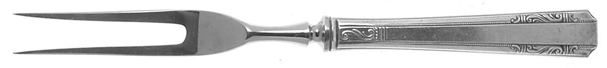Personality (Silverplate, 1938, No Monograms) Small Steak Carving Fork with Stainless Prongs by Wallace Silver-1