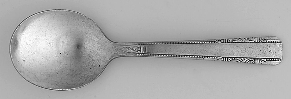 Personality (Silverplate, 1938, No Monograms) Straight Handle Baby Spoon by Wallace Silver-1