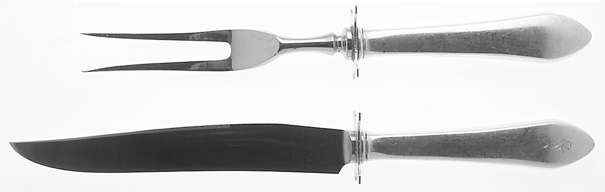 Plain Colonial (Sterling) Small 2-Piece Steak Carving Set w/Stainless Blade by Wallace Silver-1
