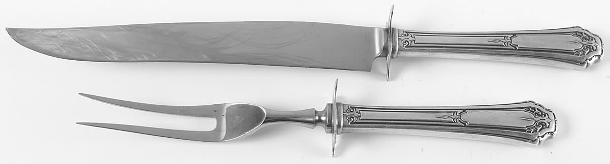 Princess Anne (Sterling, 1926) Small Stainless Blade 2-Piece Steak Carving Set by Wallace Silver-1