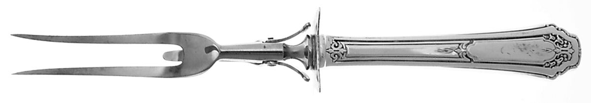 Princess Anne (Sterling, 1926) Lg Carving/Roast Fork-Stn Prong w/Sterling Guard by Wallace Silver-1