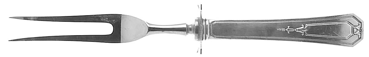 Princess Mary (Sterling, 1922, No Monos) Small Steak Carving Fork with Stainless Prongs by Wallace Silver-1