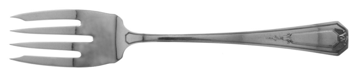 Princess Mary (Sterling, 1922, No Monos) Small Solid Cold Meat Serving Fork by Wallace Silver-1
