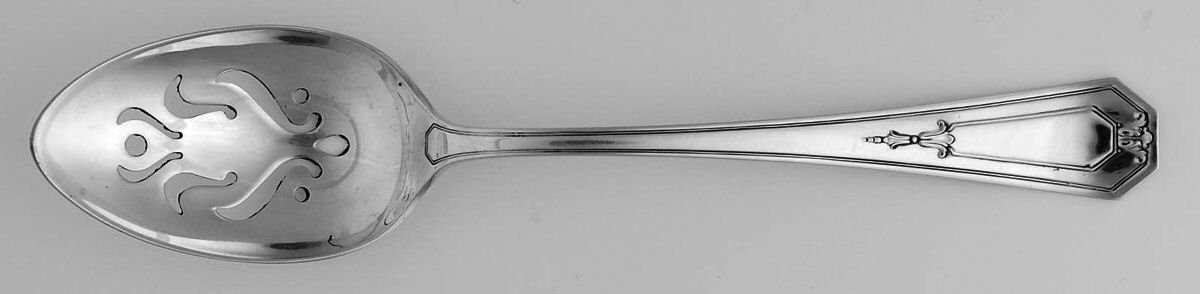Princess Mary (Sterling, 1922, No Monos) Pierced Tablespoon (Serving Spoon) CM by Wallace Silver-1