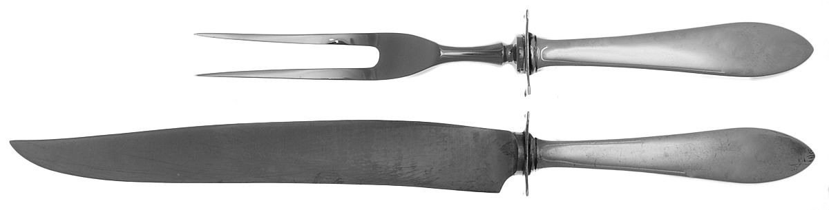 Puritan (Sterling, 1909) 2 Piece Small Carving Set W/ Sterling Guard by Wallace Silver-1