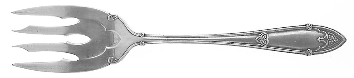 Rheims (Sterling, 1919) Medium Solid Cold Meat Serving Fork by Wallace Silver-1