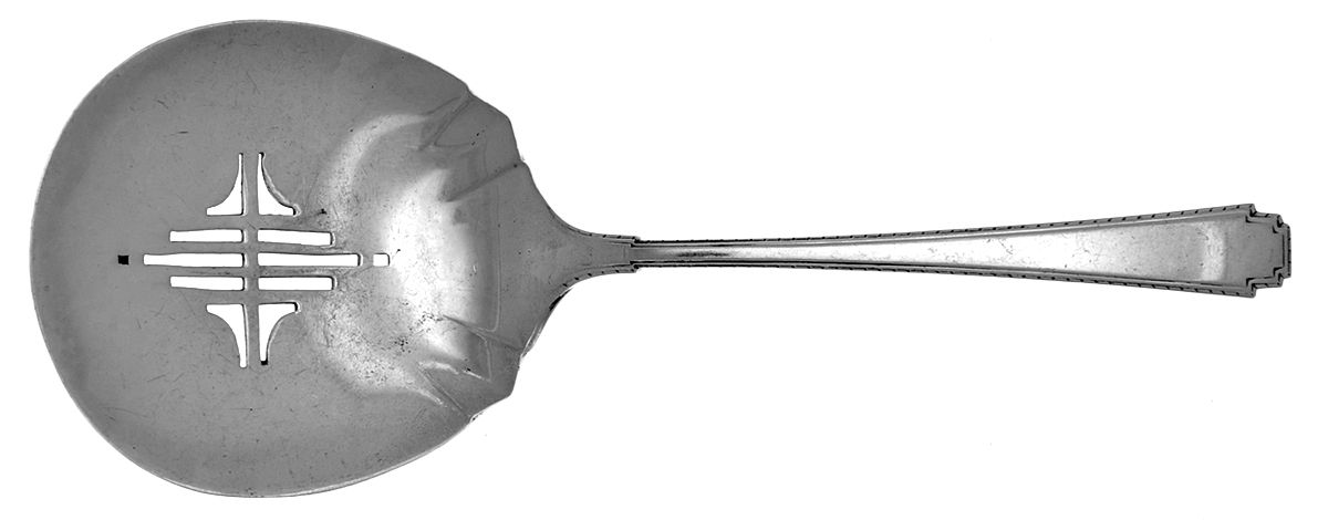 Rhythm (Sterling, 1929) Solid Bon Bon Spoon with Pierced Bowl by Wallace Silver-1