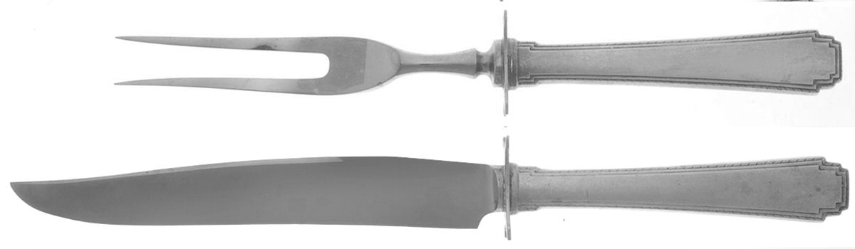 Rhythm (Sterling, 1929) Small Stainless Blade 2-Piece Steak Carving Set by Wallace Silver-1