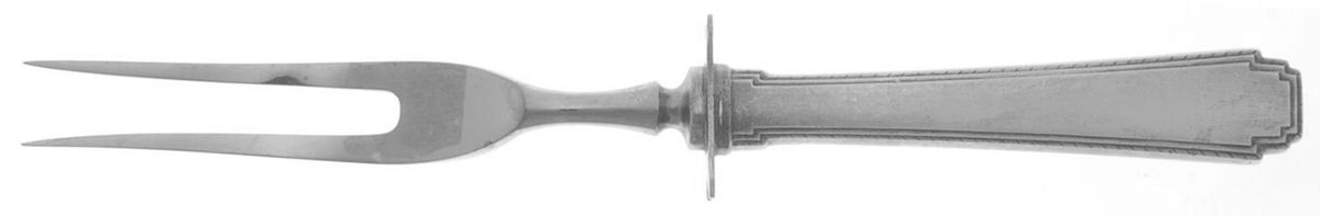Rhythm (Sterling, 1929) Small Steak Carving Fork with Stainless Prongs by Wallace Silver-1