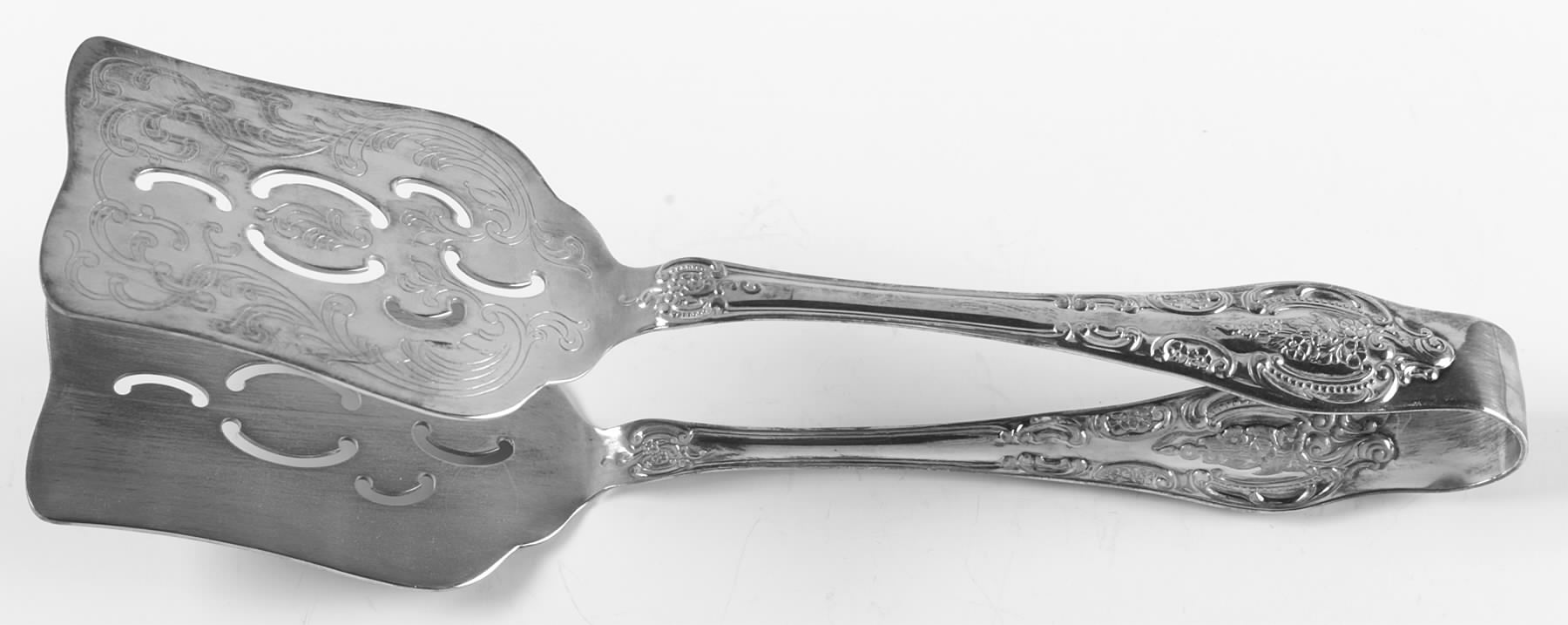 Royal Baroque (Silverplate, 1981) Large Solid Sandwich Tongs by Wallace Silver-1