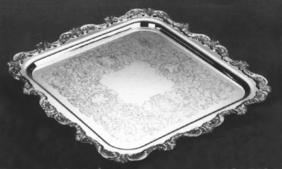 Royal English (Silverplate, Hollowware) Square Footed Silverplate Tray by Wallace Silver-1