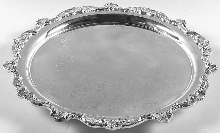 Royal English (Silverplate, Hollowware) Small Round Footed Tray by Wallace Silver-1