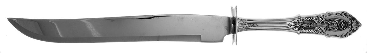 Rose Point (Sterling, 1934, No Monograms) Large Stainless Blade Roast Carving Knife by Wallace Silver-1