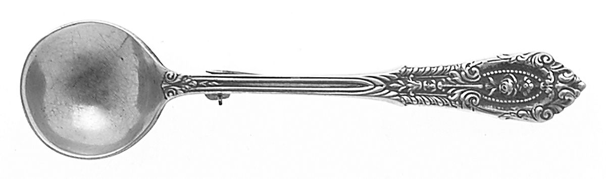 Rose Point (Sterling, 1934, No Monograms) Lapel Pin by Wallace Silver-1