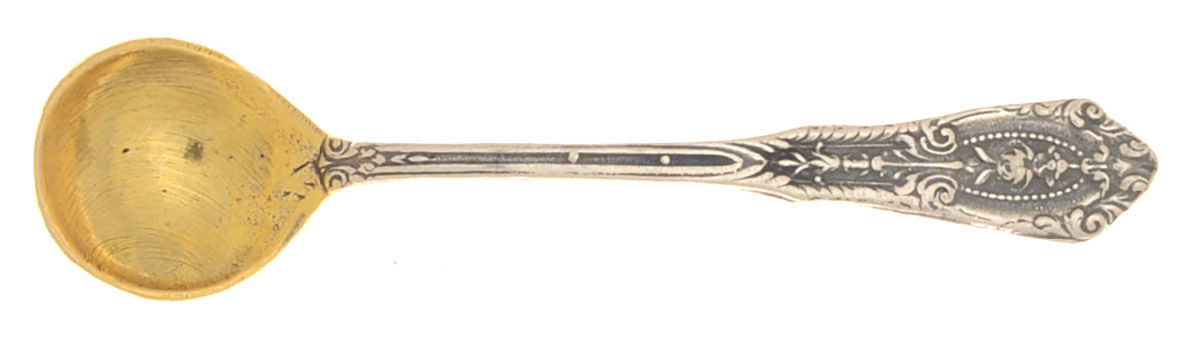 Rose Point (Sterling, 1934, No Monograms) Individual Salt Spoon by Wallace Silver-1